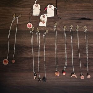 10 food necklaces.  3 food earrings.